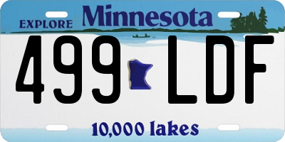 MN license plate 499LDF
