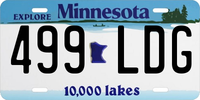 MN license plate 499LDG