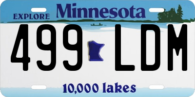 MN license plate 499LDM