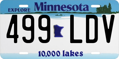 MN license plate 499LDV