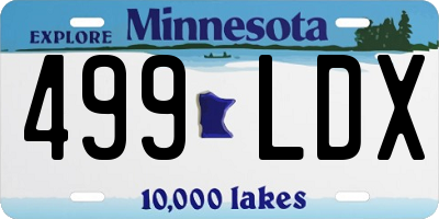 MN license plate 499LDX