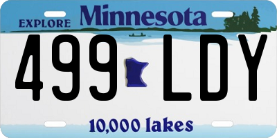 MN license plate 499LDY