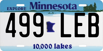 MN license plate 499LEB