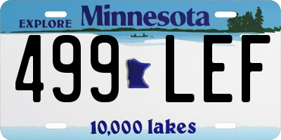 MN license plate 499LEF