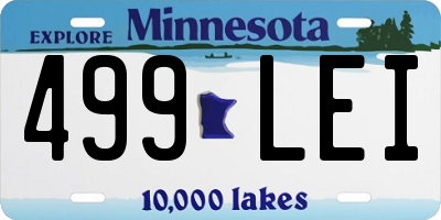 MN license plate 499LEI