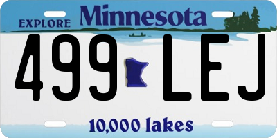 MN license plate 499LEJ