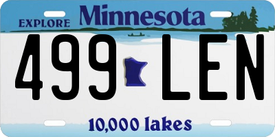 MN license plate 499LEN