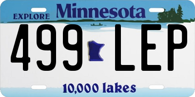 MN license plate 499LEP