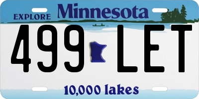 MN license plate 499LET