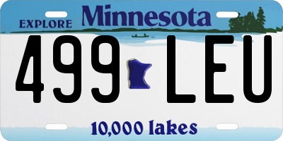 MN license plate 499LEU
