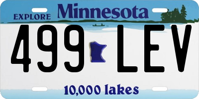 MN license plate 499LEV