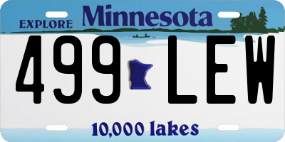 MN license plate 499LEW