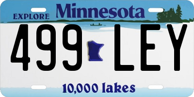 MN license plate 499LEY