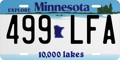 MN license plate 499LFA