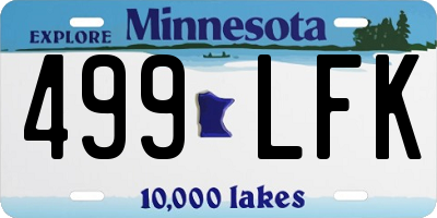 MN license plate 499LFK