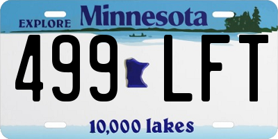 MN license plate 499LFT