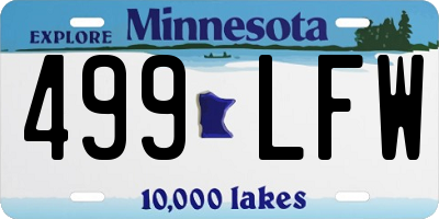 MN license plate 499LFW