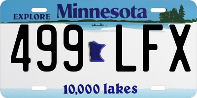 MN license plate 499LFX