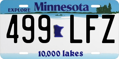 MN license plate 499LFZ