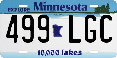 MN license plate 499LGC