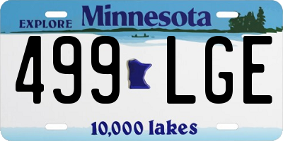 MN license plate 499LGE
