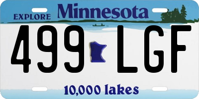 MN license plate 499LGF