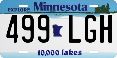 MN license plate 499LGH