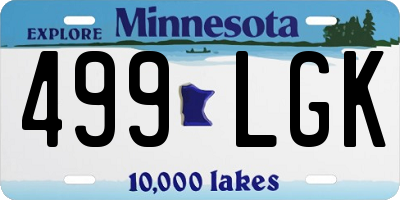 MN license plate 499LGK