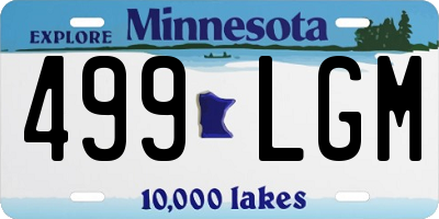 MN license plate 499LGM