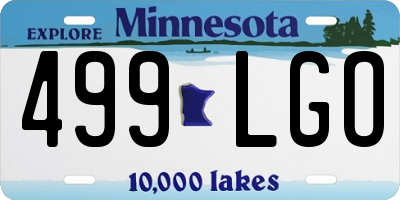 MN license plate 499LGO
