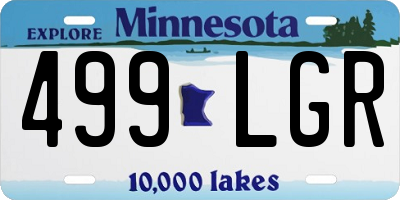 MN license plate 499LGR