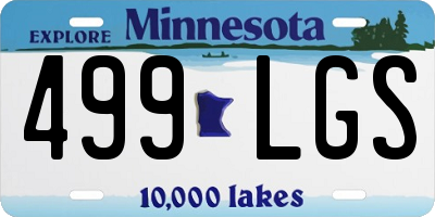 MN license plate 499LGS
