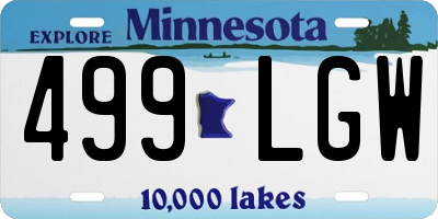 MN license plate 499LGW