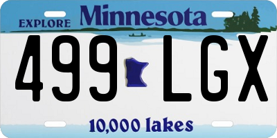 MN license plate 499LGX