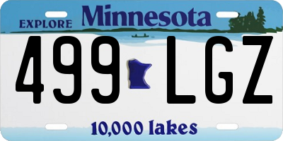 MN license plate 499LGZ