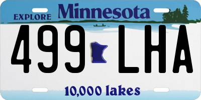 MN license plate 499LHA