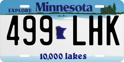 MN license plate 499LHK