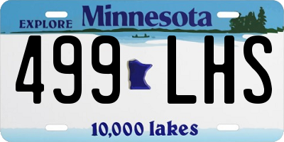 MN license plate 499LHS