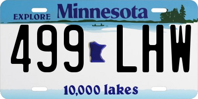 MN license plate 499LHW