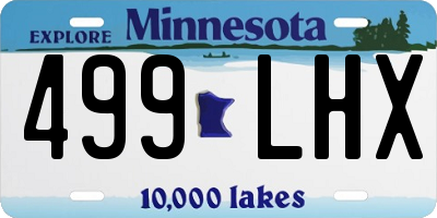 MN license plate 499LHX