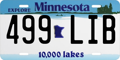 MN license plate 499LIB