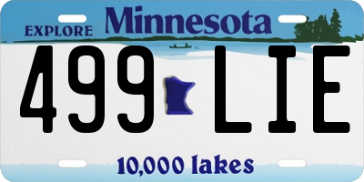 MN license plate 499LIE