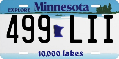 MN license plate 499LII