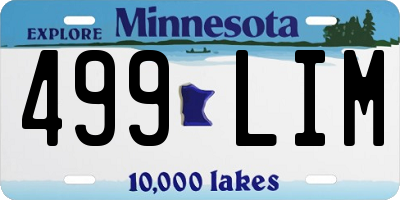 MN license plate 499LIM