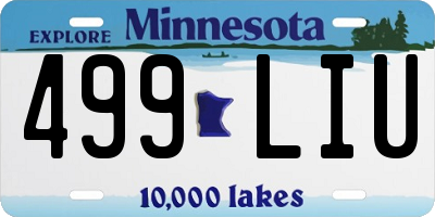 MN license plate 499LIU