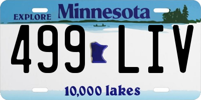 MN license plate 499LIV