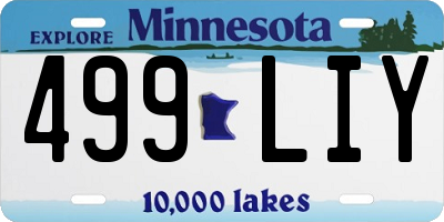 MN license plate 499LIY