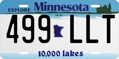 MN license plate 499LLT