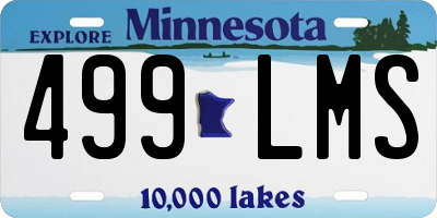 MN license plate 499LMS