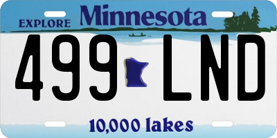 MN license plate 499LND